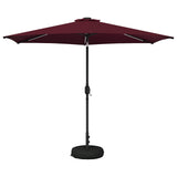 Parasol da giardino con luci LED e base 300 x 300 cm Poliestere
