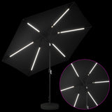 Parasol da giardino con luci LED e base 300 x 300 cm Poliestere