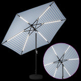Parasol da giardino con luci LED e base 300 x 300 cm Poliestere