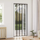 Zanzariera per porta con tenda in rete Nero 110 x 240 cm