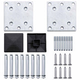 Pannello di Recinzione 2 pcs WPC e Alluminio Nero