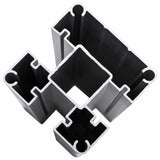 Pannello di Recinzione 2 pcs WPC e Alluminio Nero