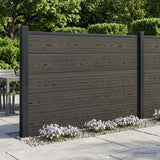 Pannello di Recinzione 2 pcs WPC e Alluminio Nero