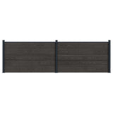 Pannello di Recinzione 2 pcs WPC e Alluminio Nero
