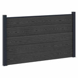 Pannello di Recinzione 2 pcs WPC e Alluminio Nero