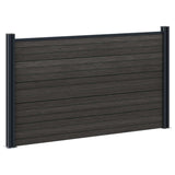 Pannello di Recinzione 2 pcs WPC e Alluminio Nero