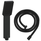Set di doccia con soffione Nero 150 cm Acciaio Inox