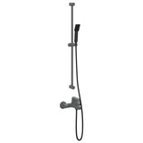 Set di doccia con soffione Nero 150 cm Acciaio Inox