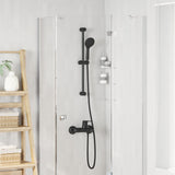 Set di Sistema Doccia Nero 71 cm Acciaio Inox