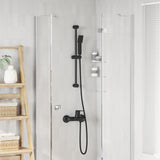 Set di Sistema Doccia Nero 70 cm Acciaio Inox