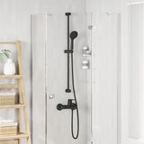 Set di Sistema Doccia Nero 100 cm Acciaio Inox