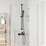 Set di Sistema Doccia Nero 100 cm Acciaio Inox