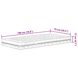 Materasso in schiuma H2 e H3 75 x 190 cm Bianco