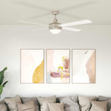 Ventilatore da soffitto con luce e telecomando  130 cm Bianco