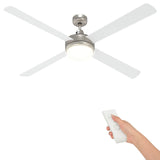 Ventilatore da soffitto con luce e telecomando  130 cm Bianco