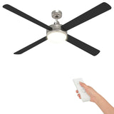 Ventilatore da soffitto con luce e telecomando  130 cm Nero