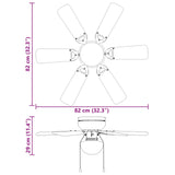 Ventilatore da soffitto con luce  82 cm Nero