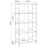 Libreria 4 livelli 78,5 x 33 x 153 cm metallo PB