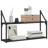Scaffale da parete A parete Rovere nero 80 x 21 x 51 cm