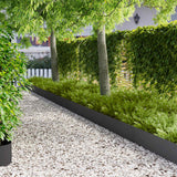 Bordura per Prato 10 pcs 100 x 25 cm Acciaio Nero
