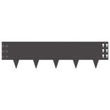Bordura per Prato 20 pcs 100 x 25 cm Acciaio Nero