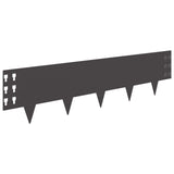 Bordura per Prato 30 pcs 100 x 25 cm Acciaio Nero