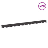 Bordura per Prato 20 pcs 102 x 4 x 4 cm Acciaio Nero