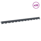 Bordura per Prato 20 pcs 102 x 4 x 4 cm Acciaio Antracite