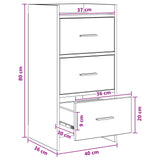 Credenza Rovere Nero 40 x 36 x 80 cm Legno ingegnerizzato