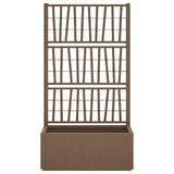 Vaso da Giardino con Trellis Marrone 80 x 36 x 140 cm PP