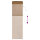 Tenda a rullo Marrone 60 x 220 cm Bambù