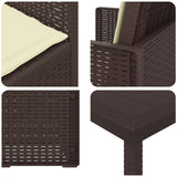 Set da Pranzo per Giardino con cuscino 3 pcs Marrone e Crema PP