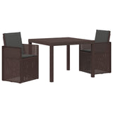 Set da Pranzo per Giardino 3 pcs Marrone e Antracite PP