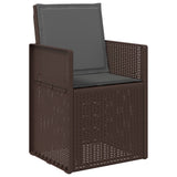 Set da Pranzo per Giardino 3 pcs Marrone e Antracite PP