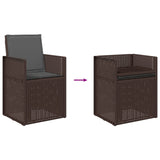Set da Pranzo per Giardino 3 pcs Marrone e Antracite PP