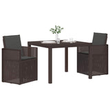 Set da Pranzo per Giardino 3 pcs Marrone e Antracite PP