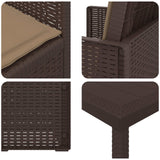Set da Pranzo per Giardino 3 pcs Marrone e Tortora PP