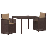 Set da Pranzo per Giardino 3 pcs Marrone e Tortora PP