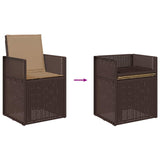 Set da Pranzo per Giardino 3 pcs Marrone e Tortora PP
