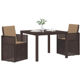 Set da Pranzo per Giardino 3 pcs Marrone e Tortora PP