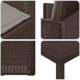 Set da Pranzo per Giardino 3 pcs Marrone e Grigio Chiaro PP