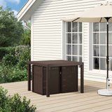 Set da Pranzo per Giardino 3 pcs Marrone e Grigio Chiaro PP