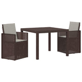 Set da Pranzo per Giardino 3 pcs Marrone e Grigio Chiaro PP