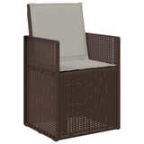 Set da Pranzo per Giardino 3 pcs Marrone e Grigio Chiaro PP