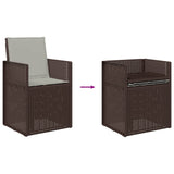 Set da Pranzo per Giardino 3 pcs Marrone e Grigio Chiaro PP