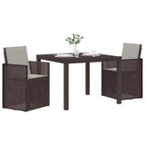 Set da Pranzo per Giardino 3 pcs Marrone e Grigio Chiaro PP