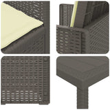 Set da Pranzo per Giardino 7 pcs Grigio chiaro e panna PP