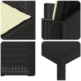 Set da Pranzo per Giardino 9 pcs Antracite e Crema PP