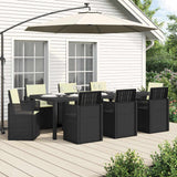 Set da Pranzo per Giardino 9 pcs Antracite e Crema PP