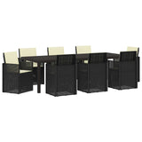 Set da Pranzo per Giardino 9 pcs Antracite e Crema PP